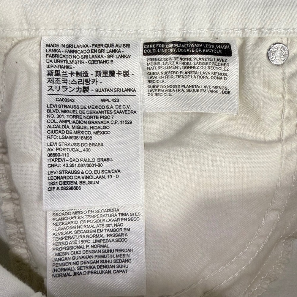 Levis High Rise Distressed Denim Shorts White Womens Size 28 Frayed Cut Off NWOT - Picture 4 of 8